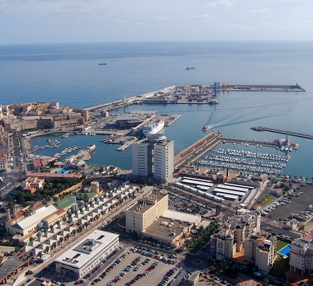 Vista aérea del Puerto de Melilla