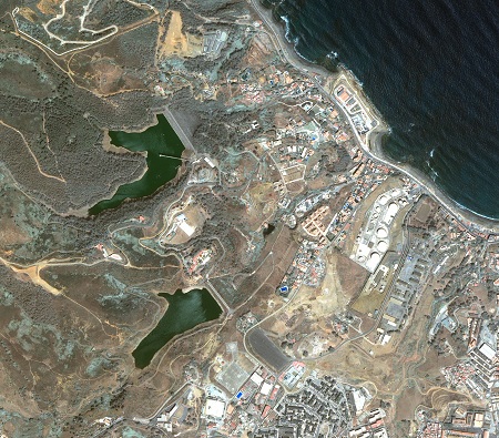 Vista aérea de la costa ceutí