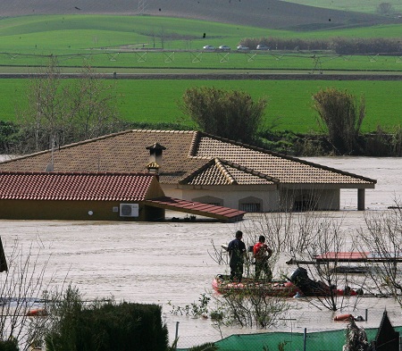Inundación registrada en las inmediaciones del aeropuerto de Córdoba en 2010