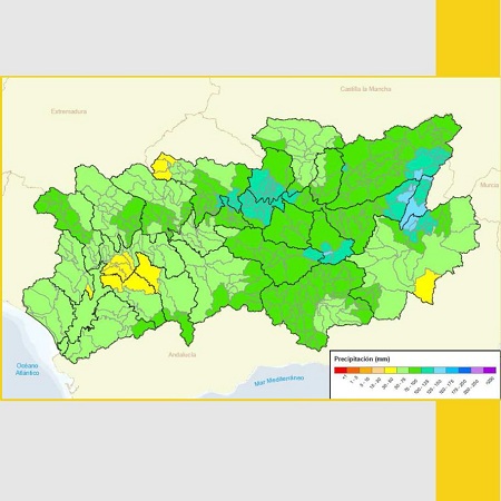 Mapa de precipitación en diciembre de 2013.