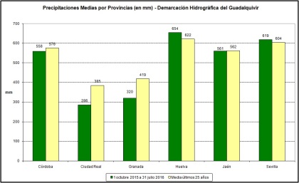 Precipitación media por provincias