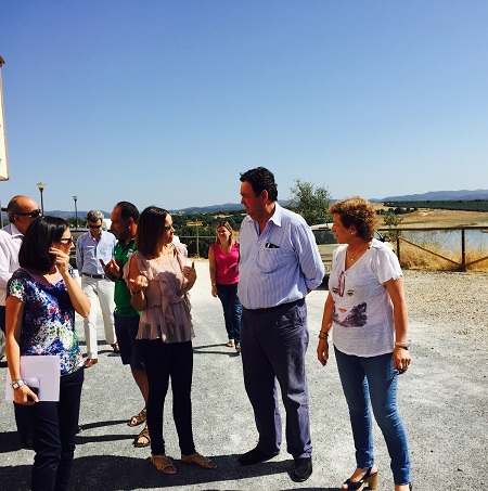 Responsables institucionales, durante la visita cursada al embalse de La Breña II