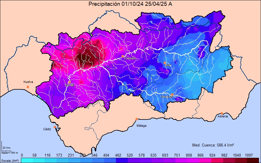 Precipitación acumulada año hidrológico