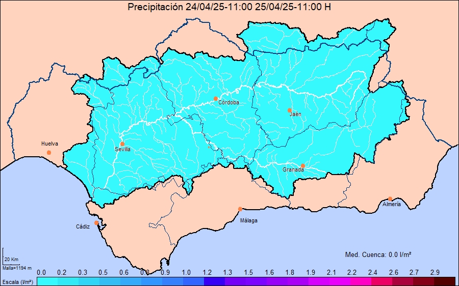 Precipitación acumulada últimas 24 horas