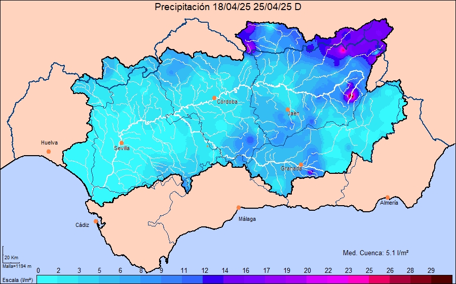 Precipitación acumulada últimos 7 días